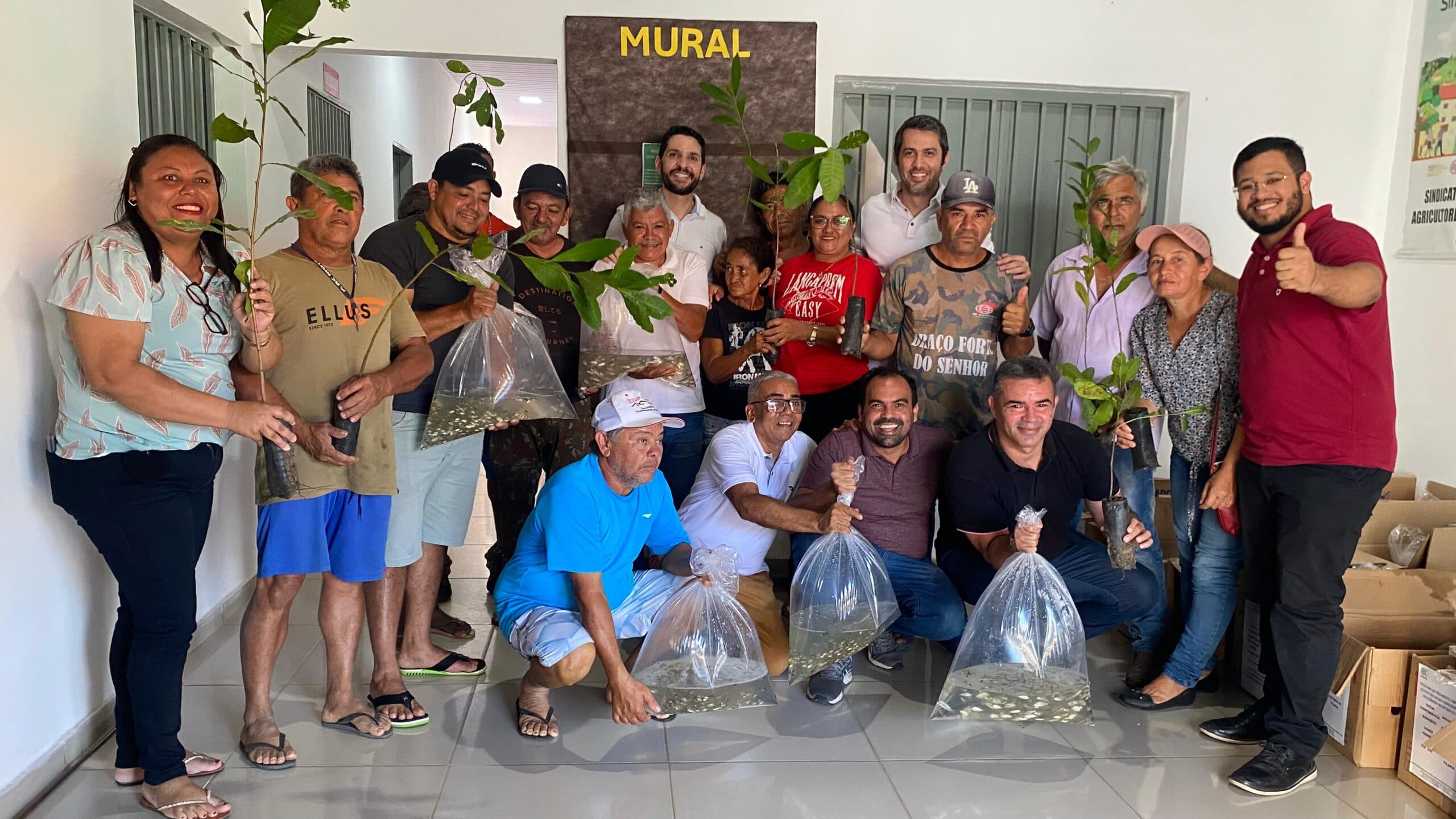 Semarh distribui mudas de árvores e 225 mil filhotes de peixes em quatro municípios do Piauí.