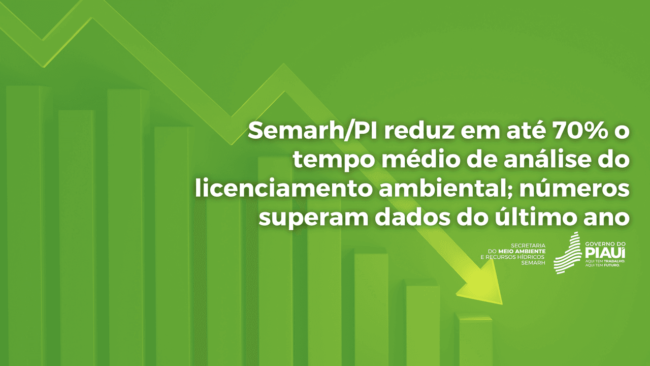 Semarh/PI reduz em até 70% o tempo médio de análise do licenciamento ambiental em relação ao ano anterior.