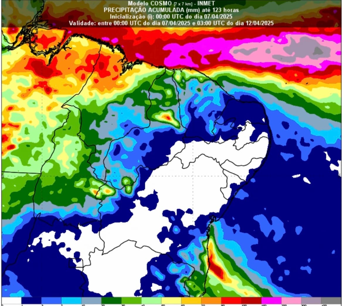 Previsão do tempo dia 12/04/2025